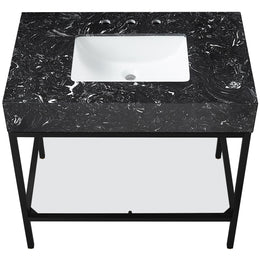 Meridian Marmo Black Engineered Marble Bathroom Vanity