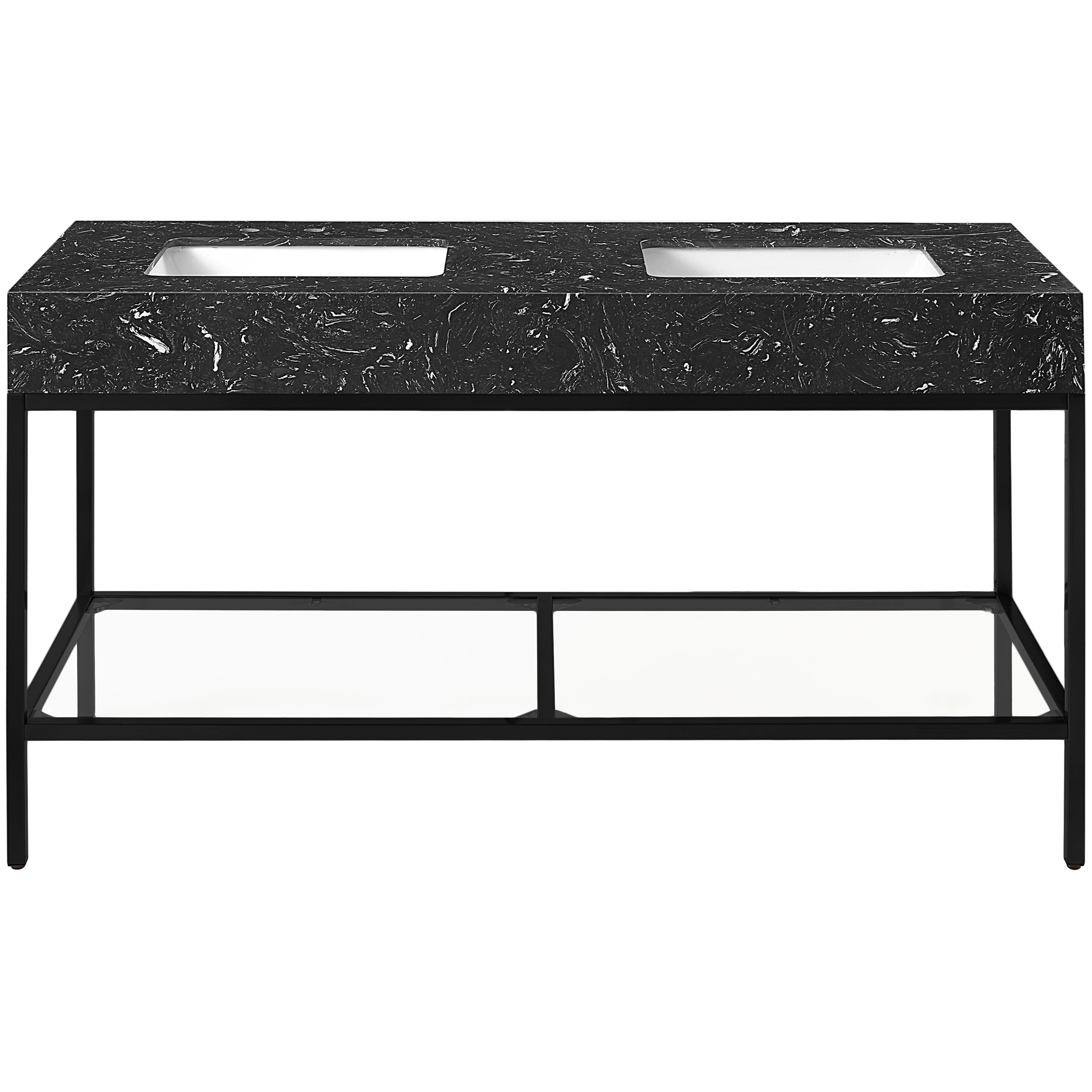 Meridian Marmo Black Engineered Marble Bathroom Vanity