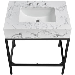 Meridian Marmo Black Engineered Marble Bathroom Vanity