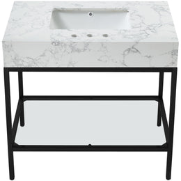 Meridian Marmo White Engineered Marble Bathroom Vanity