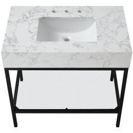 Meridian Marmo White Engineered Marble Bathroom Vanity