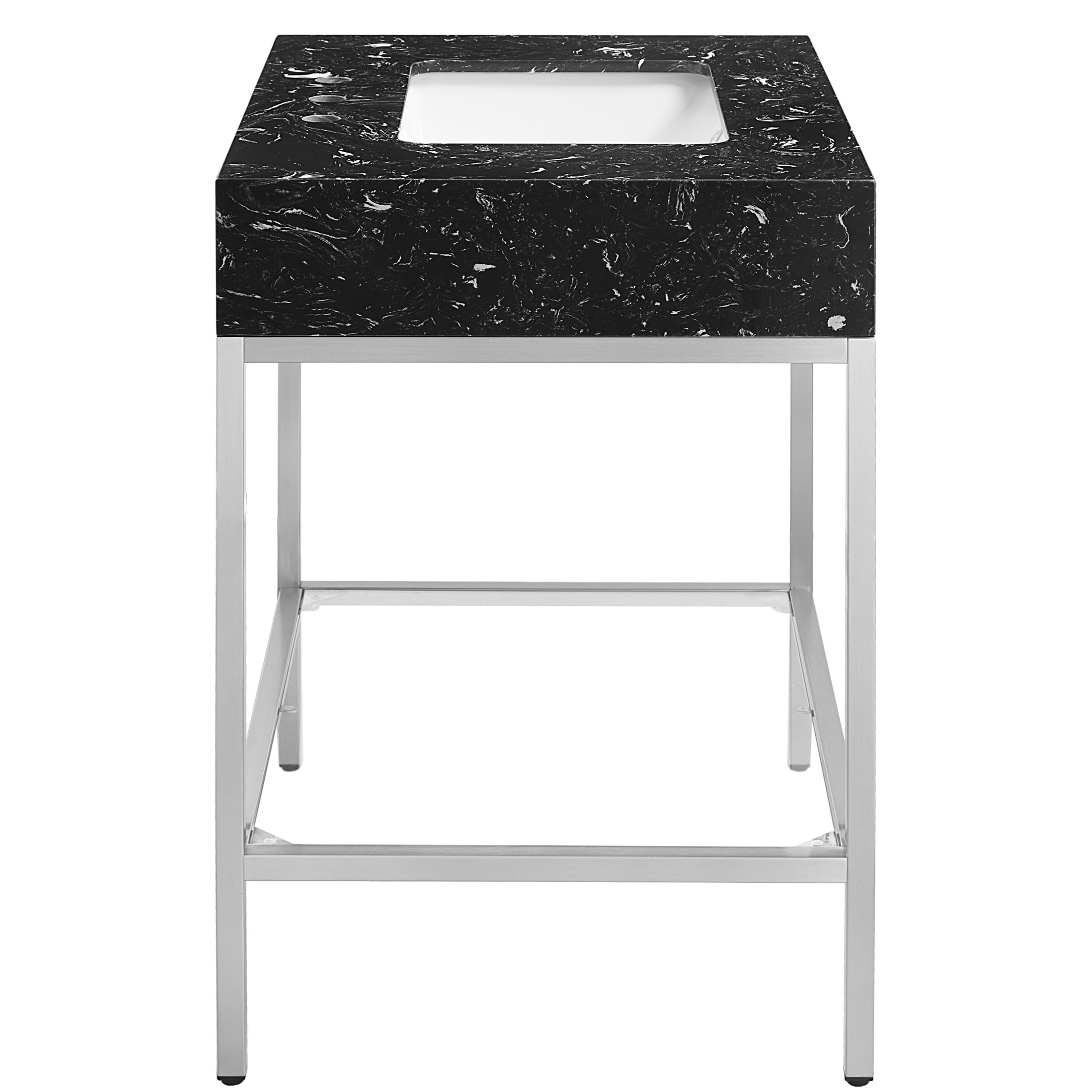 Meridian Marmo White Engineered Marble Bathroom Vanity