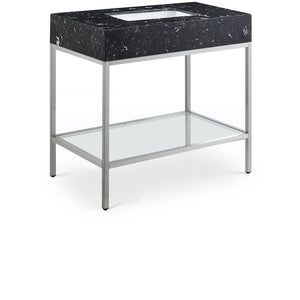 Meridian Marmo Black Engineered Marble Bathroom Vanity