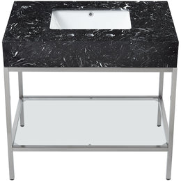 Meridian Marmo Black Engineered Marble Bathroom Vanity