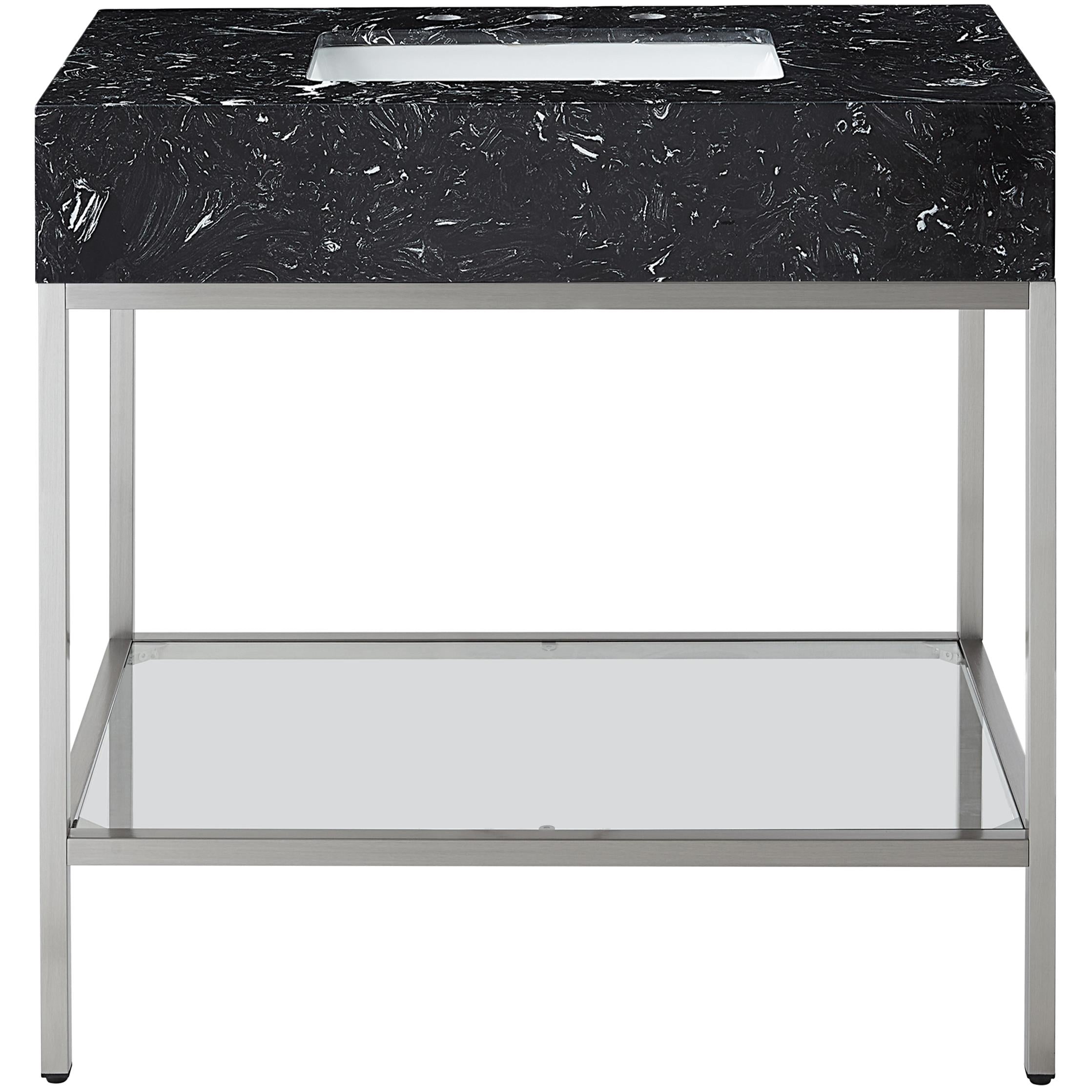 Meridian Marmo Black Engineered Marble Bathroom Vanity