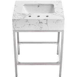 Meridian Marmo White Engineered Marble Bathroom Vanity