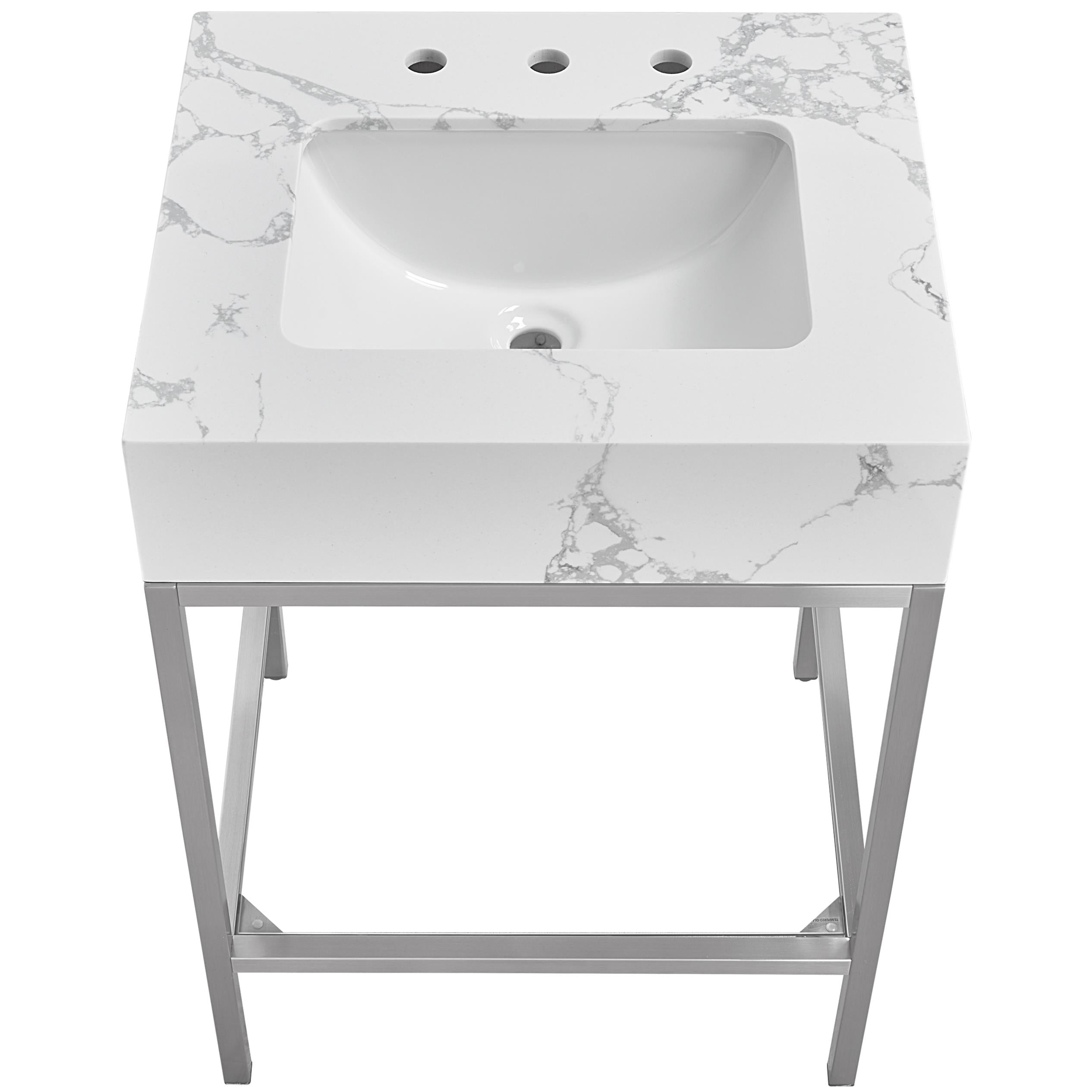 Meridian Marmo White Engineered Marble Bathroom Vanity