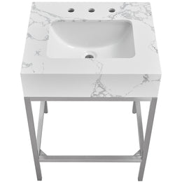 Meridian Marmo White Engineered Marble Bathroom Vanity