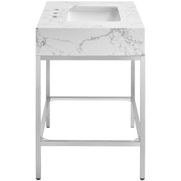 Meridian Marmo White Engineered Marble Bathroom Vanity