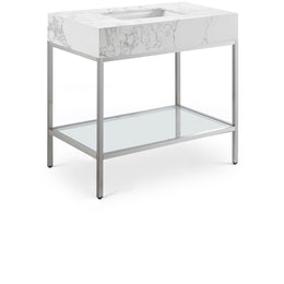 Meridian Marmo White Engineered Marble Bathroom Vanity