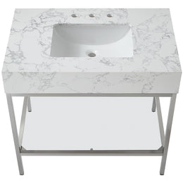 Meridian Marmo White Engineered Marble Bathroom Vanity