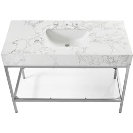 Meridian Marmo White Engineered Marble Bathroom Vanity