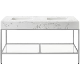 Meridian Marmo White Engineered Marble Bathroom Vanity