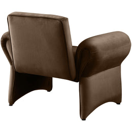 Meridian Fleurette Brown Velvet Accent Chair