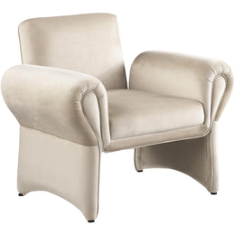Meridian Fleurette Cream Velvet Accent Chair