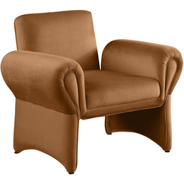 Meridian Fleurette Saddle Velvet Accent Chair