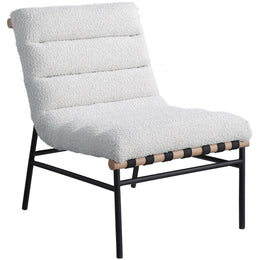 Meridian Burke Cream Boucle Fabric Accent Chair