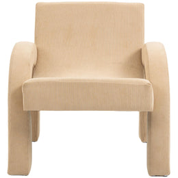 Meridian Corduroy Beige Corduroy Fabric Accent Chair