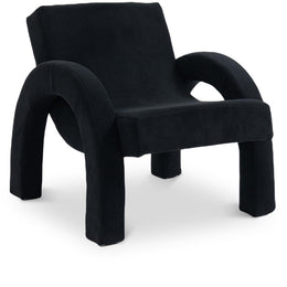 Meridian Corduroy Black Corduroy Fabric Accent Chair