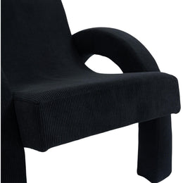 Meridian Corduroy Black Corduroy Fabric Accent Chair