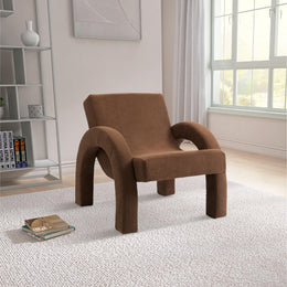 Meridian Corduroy Brown Corduroy Fabric Accent Chair