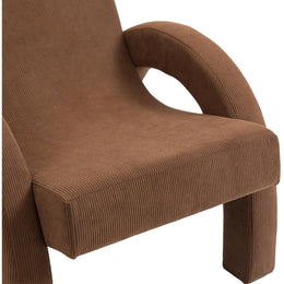 Meridian Corduroy Brown Corduroy Fabric Accent Chair
