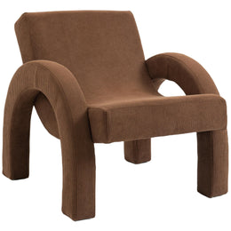 Meridian Corduroy Brown Corduroy Fabric Accent Chair