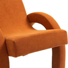 Meridian Corduroy Cognac Corduroy Fabric Accent Chair