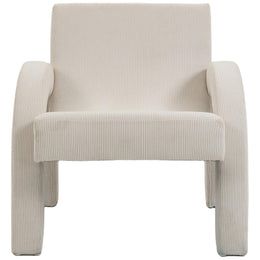 Meridian Corduroy Cream Corduroy Fabric Accent Chair