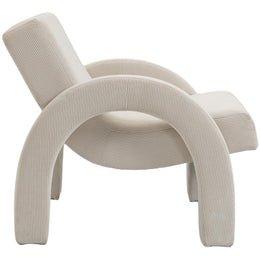 Meridian Corduroy Cream Corduroy Fabric Accent Chair