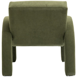 Meridian Corduroy Green Corduroy Fabric Accent Chair