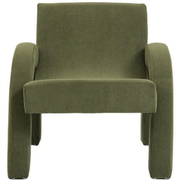 Meridian Corduroy Green Corduroy Fabric Accent Chair
