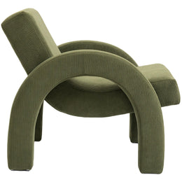 Meridian Corduroy Green Corduroy Fabric Accent Chair