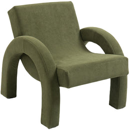 Meridian Corduroy Green Corduroy Fabric Accent Chair