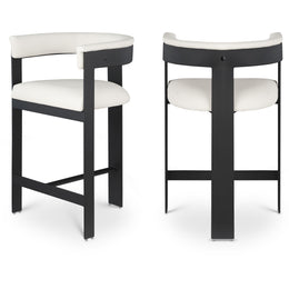 Meridian Romeo Cream Vegan Leather Counter Stool