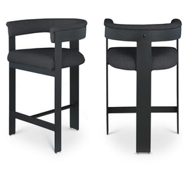 Meridian Romeo Black Boucle Fabric Counter Stool