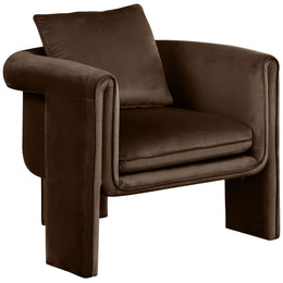 Meridian Sloan Brown Velvet Accent Chair