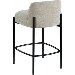 Meridian Burton Beige Chenille Fabric Stool