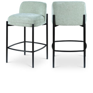 Meridian Burton Mint Chenille Fabric Stool