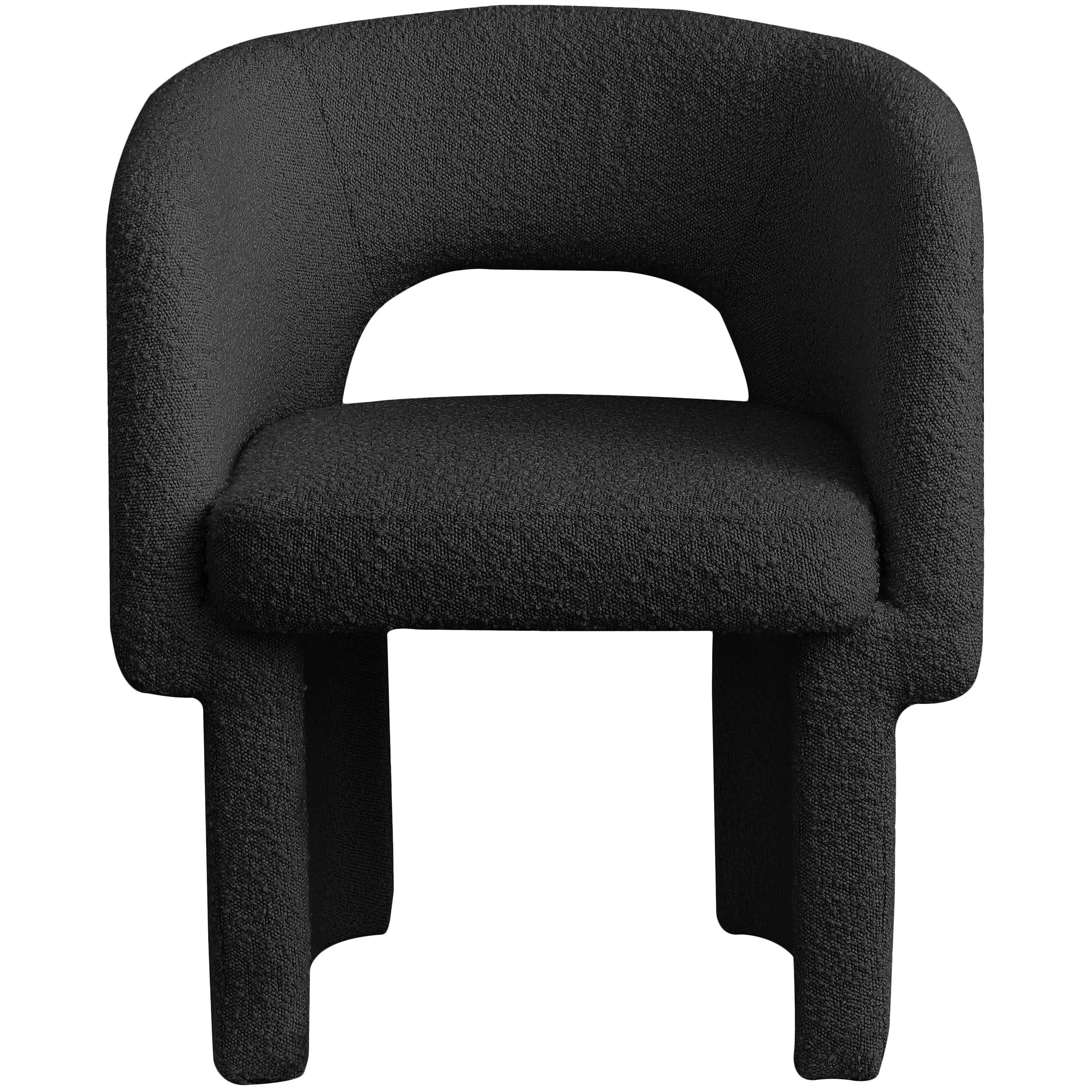 Meridian Emmet Black Boucle Fabric Dining Chair / Accent Chair