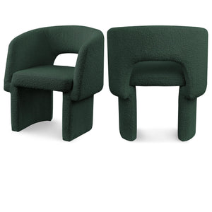 Meridian Emmet Green Boucle Fabric Dining Chair / Accent Chair