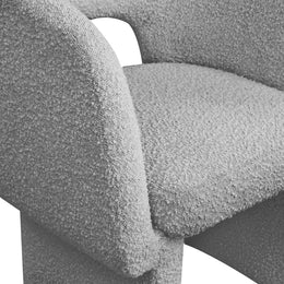 Meridian Emmet Grey Boucle Fabric Dining Chair / Accent Chair