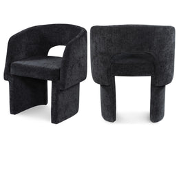 Meridian Emmet Black Chenille Fabric Dining Chair / Accent Chair