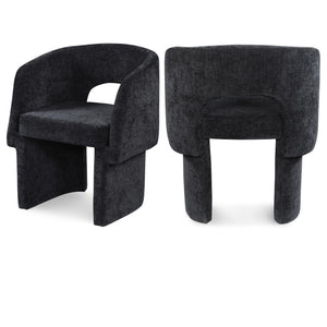 Meridian Emmet Black Chenille Fabric Dining Chair / Accent Chair