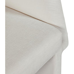 Meridian Emmet Cream Chenille Fabric Dining Chair / Accent Chair