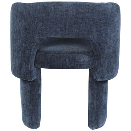 Meridian Emmet Navy Chenille Fabric Dining Chair / Accent Chair