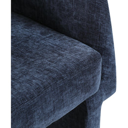 Meridian Emmet Navy Chenille Fabric Dining Chair / Accent Chair