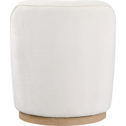 Meridian Clarita Cream Chenille Fabric Swivel Accent Chair
