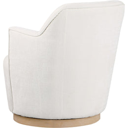 Meridian Clarita Cream Chenille Fabric Swivel Accent Chair