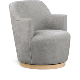 Meridian Clarita Light Grey Chenille Fabric Swivel Accent Chair